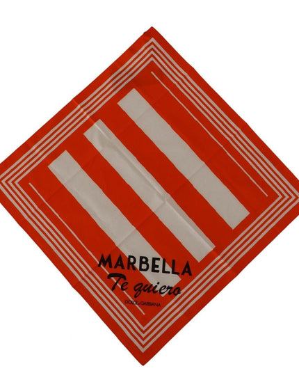 Dolce & Gabbana Orange White Striped Marbella Handkerchief Scarf - Ellie Belle
