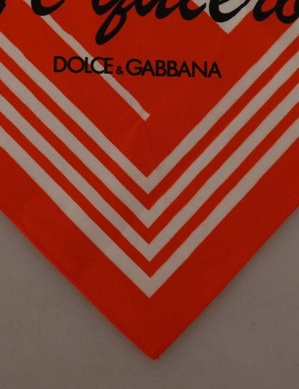 Dolce & Gabbana Orange White Striped Marbella Handkerchief Scarf - Ellie Belle