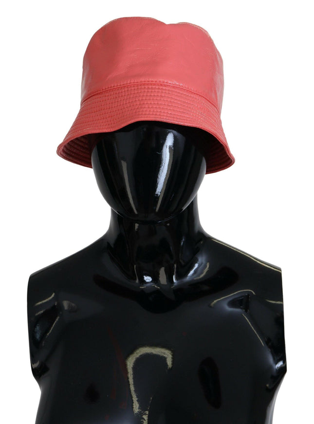 Dolce & Gabbana Peach Quilted Faux Leather Women Bucket Cap Hat - Ellie Belle