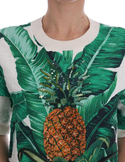 Dolce & Gabbana Pineapple Banana Sequins Crewneck Sweater