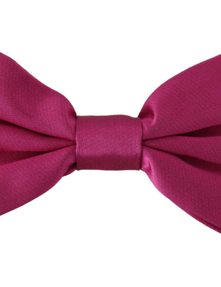Dolce & Gabbana Pink 100% Silk Adjustable Neck Papillon Bow Tie - Ellie Belle