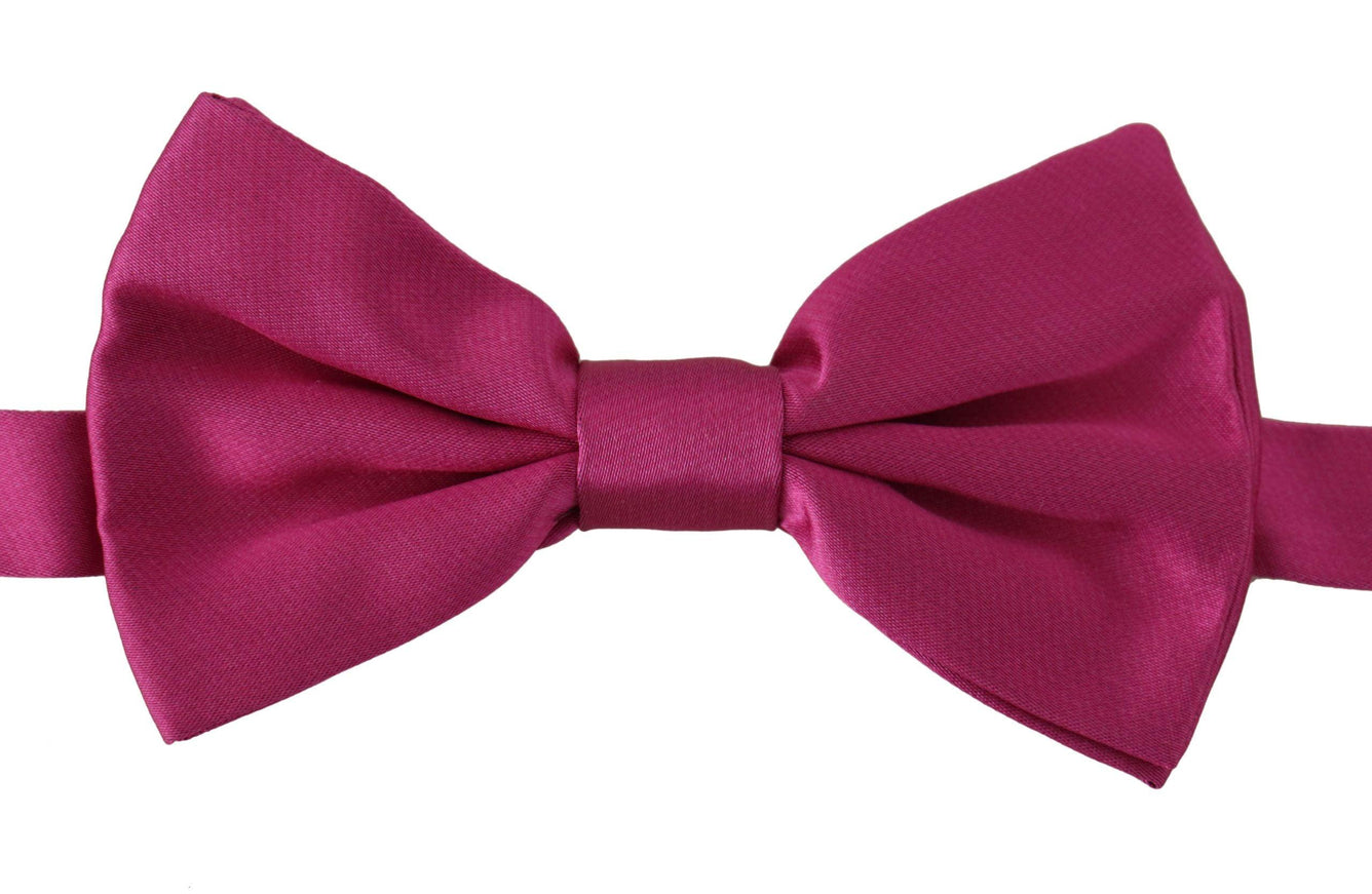 Dolce & Gabbana Pink 100% Silk Adjustable Neck Papillon Bow Tie - Ellie Belle