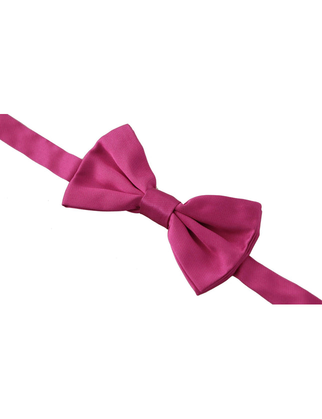 Dolce & Gabbana Pink 100% Silk Adjustable Neck Papillon Bow Tie - Ellie Belle