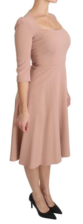 Dolce & Gabbana Pink 3/4 Sleeves A-line Viscose Dress