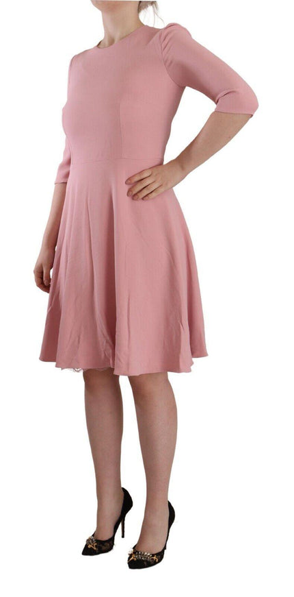 Dolce & Gabbana Pink 3/4 Sleeves Viscose Blend A-line Dress - Ellie Belle