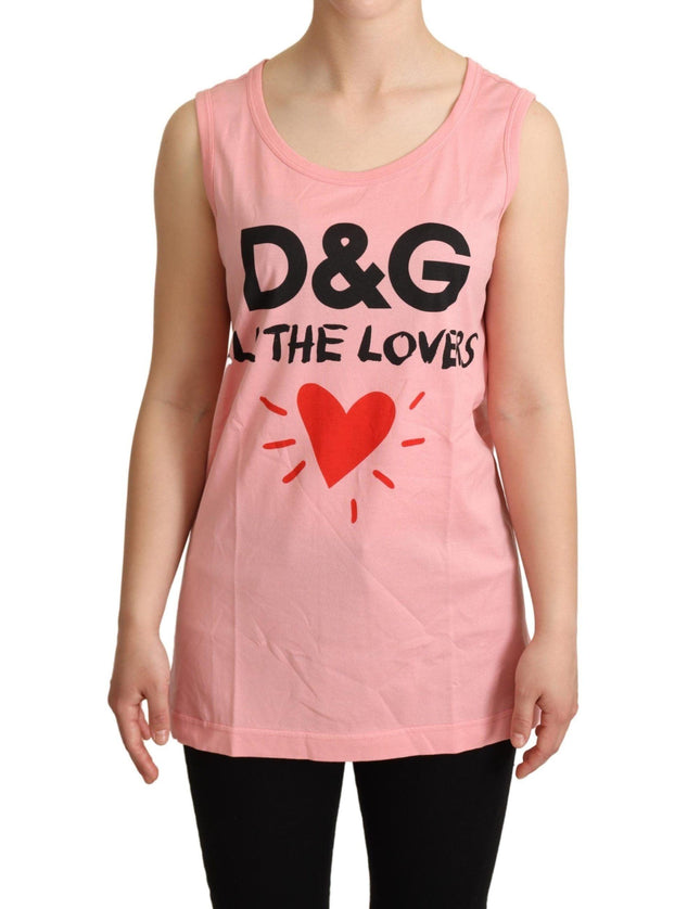 Dolce & Gabbana Pink All The Lovers Tank Top T-shirt - Ellie Belle
