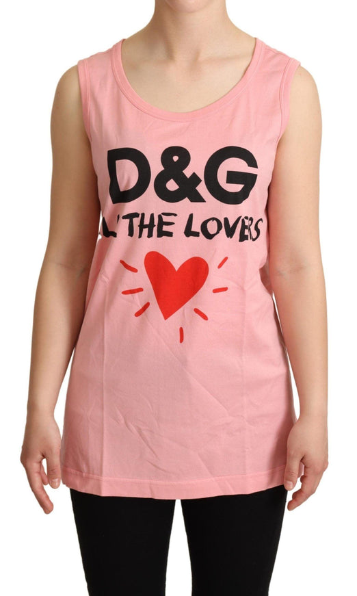 Dolce & Gabbana Pink All The Lovers Tank Top T-shirt - Ellie Belle