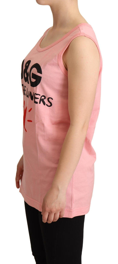 Dolce & Gabbana Pink All The Lovers Tank Top T-shirt - Ellie Belle