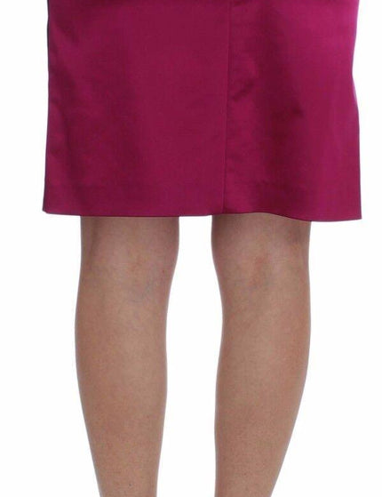 Dolce & Gabbana Pink Black Above Knees Cotton Stretch Skirt - Ellie Belle
