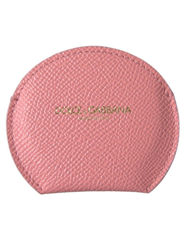 Dolce & Gabbana Pink Calfskin Leather Round Mirror Holder - Ellie Belle