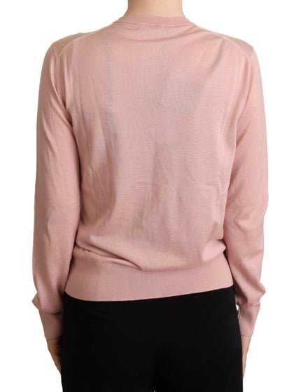 Dolce & Gabbana Pink Cashmere Silk Buttons Cardigan Sweater - Ellie Belle