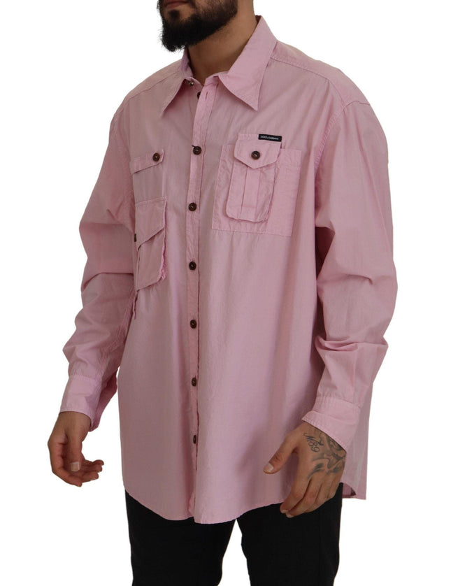 Dolce & Gabbana Pink Casual Button Down Long Sleeves Shirt - Ellie Belle