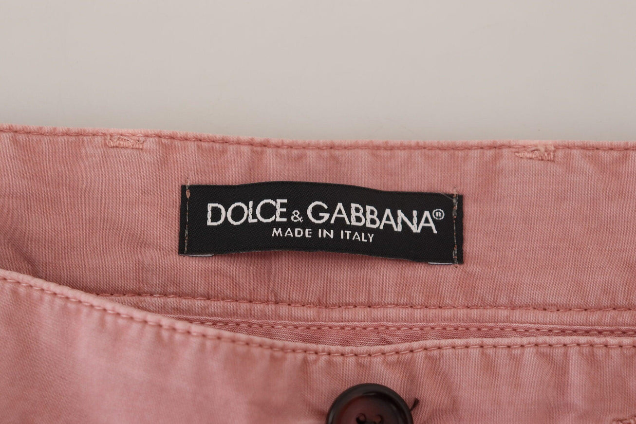 Dolce & Gabbana Pink Chinos Cotton Casual Mens Shorts - Ellie Belle