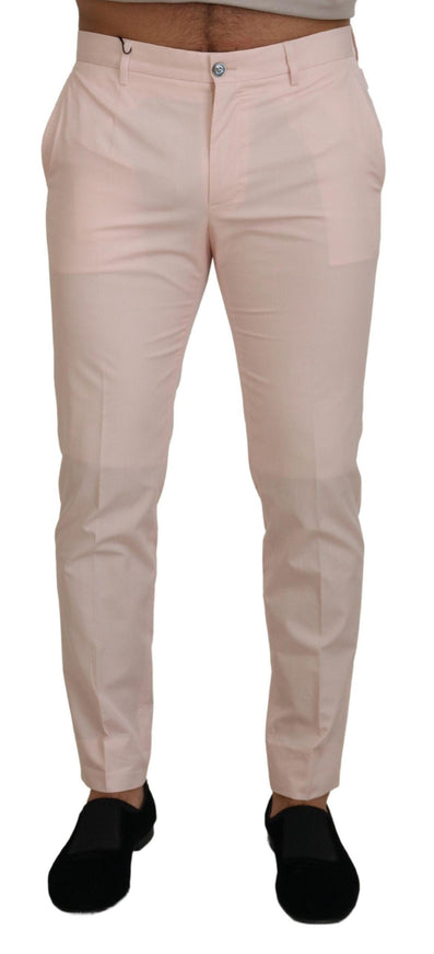 Dolce & Gabbana Pink Cotton Chino Men Formal Pants - Ellie Belle