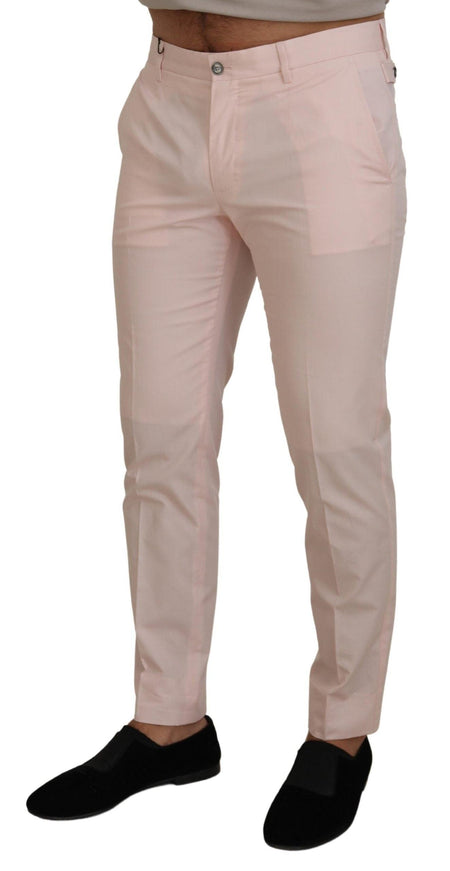 Dolce & Gabbana Pink Cotton Chino Men Formal Pants - Ellie Belle