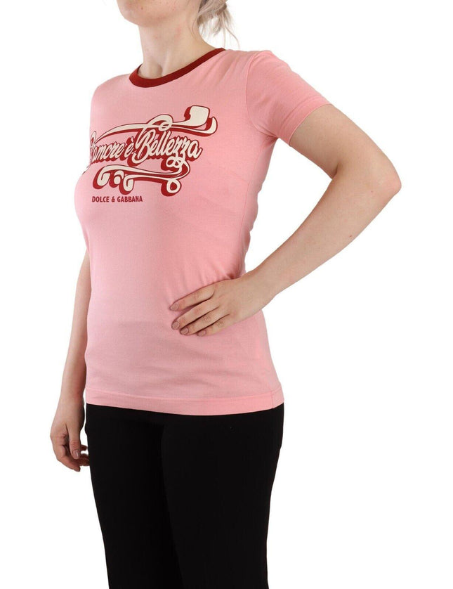 Dolce & Gabbana Pink Cotton Short Sleeves Crewneck T-shirt Top - Ellie Belle