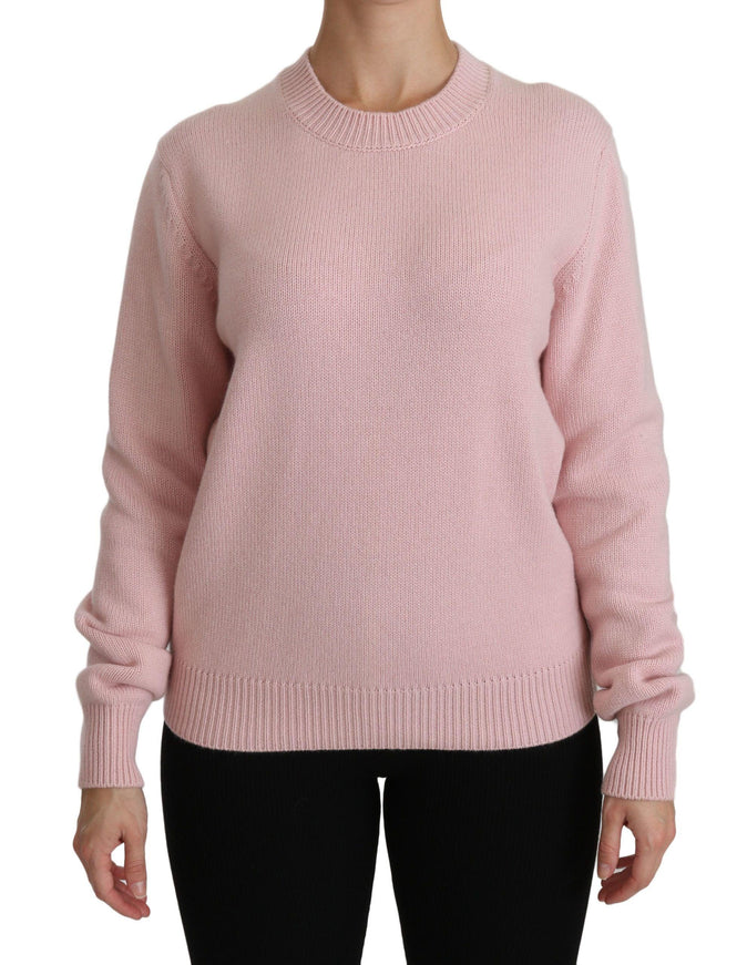 Dolce & Gabbana Pink Crew Neck Cashmere Pullover Sweater