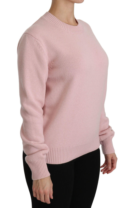 Dolce & Gabbana Pink Crew Neck Cashmere Pullover Sweater