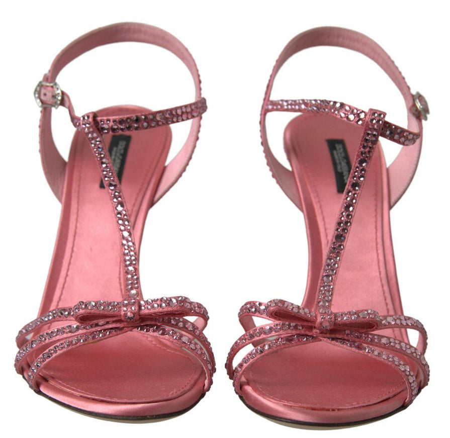 Dolce & Gabbana Pink Crystal Ankle Strap Shoes Sandals - Ellie Belle