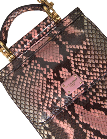 Dolce & Gabbana Pink Exotic Leather Logo Phone Crossbody Purse Bag - Ellie Belle