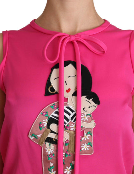 Dolce & Gabbana Pink Family Silk Tank Mama Blouse Top Shirt - Ellie Belle