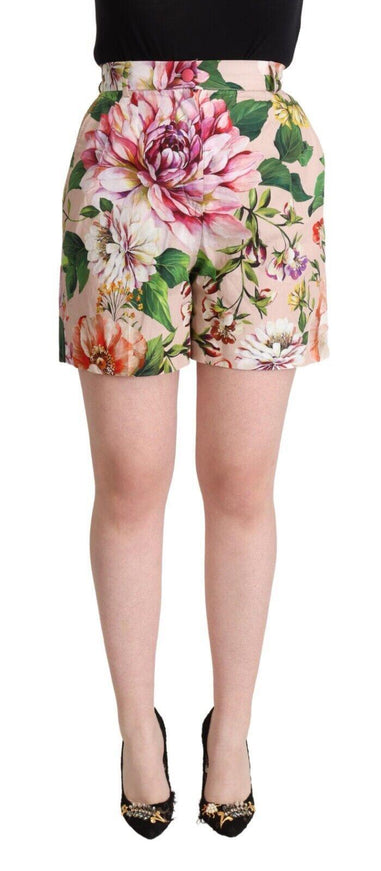 Dolce & Gabbana Pink Fiori Cotton Mid Waist Bermuda Shorts - Ellie Belle