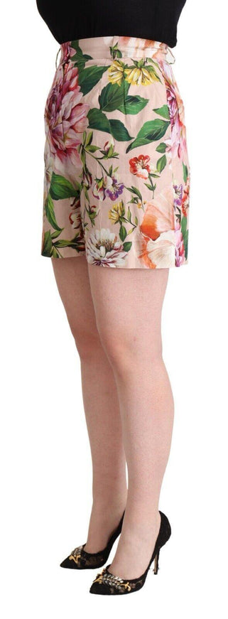 Dolce & Gabbana Pink Fiori Cotton Mid Waist Bermuda Shorts - Ellie Belle