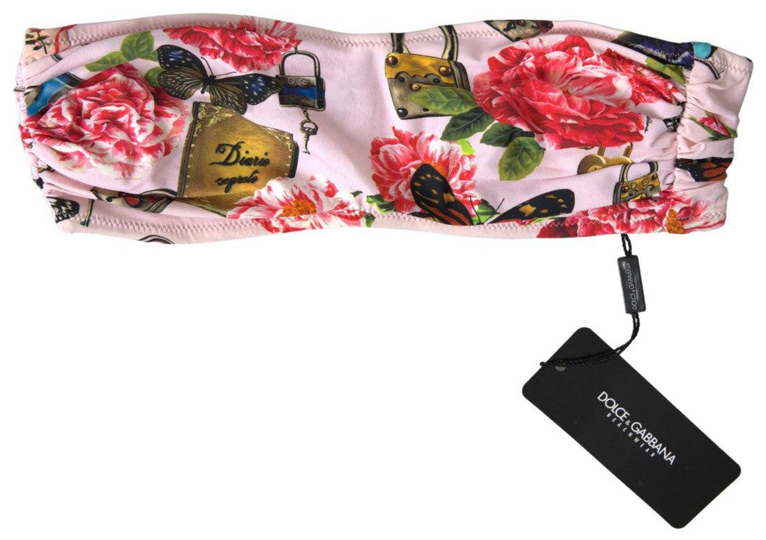 Dolce & Gabbana Pink Floral Butterfly Two Piece Beachwear Bikini - Ellie Belle