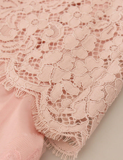 Dolce & Gabbana Pink Floral Lace Sleeveless Tank Blouse Top - Ellie Belle