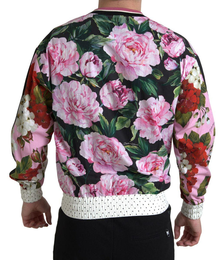 Dolce & Gabbana Pink Floral Roses Crewneck Top Sweater - Ellie Belle