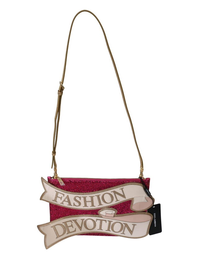 Dolce & Gabbana Pink Glittered Fashion Devotion Sling CLEO Purse - Ellie Belle