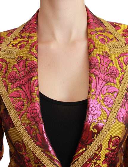Dolce & Gabbana Pink Gold Jacquard Blazer Jacket - Ellie Belle