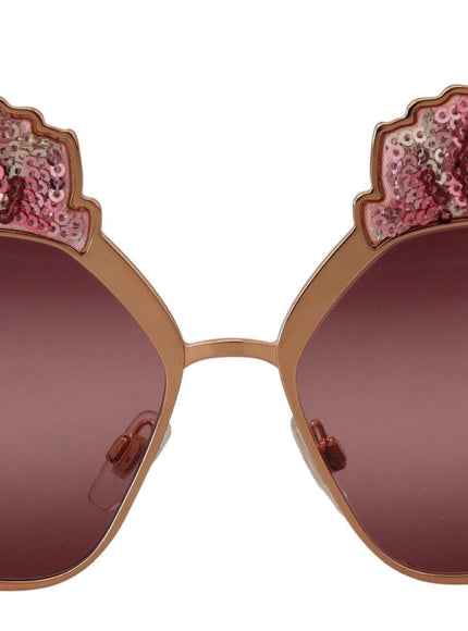 Dolce & Gabbana Pink Gold Rose Sequin Embroidery DG2202 Sunglasses