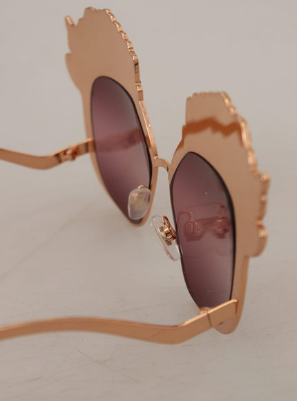 Dolce & Gabbana Pink Gold Rose Sequin Embroidery DG2202 Sunglasses