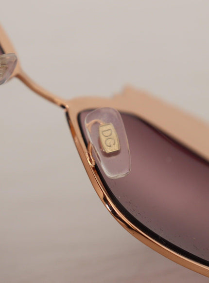Dolce & Gabbana Pink Gold Rose Sequin Embroidery DG2202 Sunglasses
