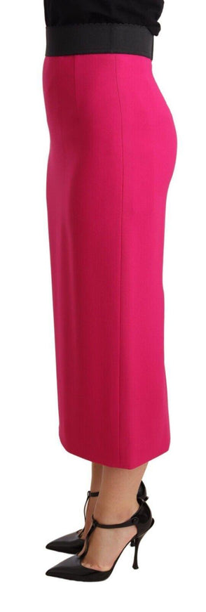 Dolce & Gabbana Pink High Waist Stretch Pencil Straight Skirt - Ellie Belle