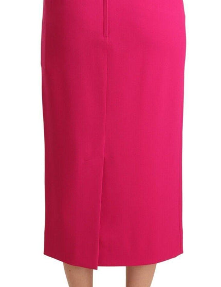 Dolce & Gabbana Pink High Waist Stretch Pencil Straight Skirt - Ellie Belle