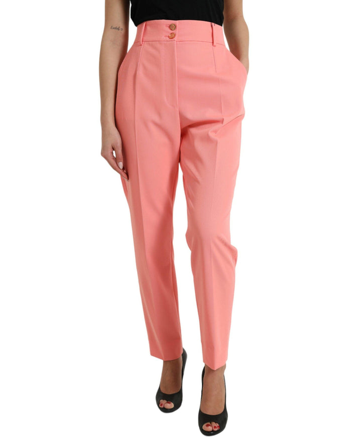 Dolce & Gabbana Pink High Waist Tapered Women Pants - Ellie Belle