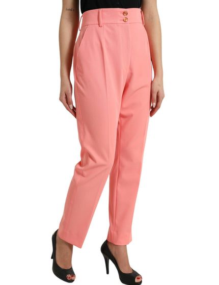 Dolce & Gabbana Pink High Waist Tapered Women Pants - Ellie Belle