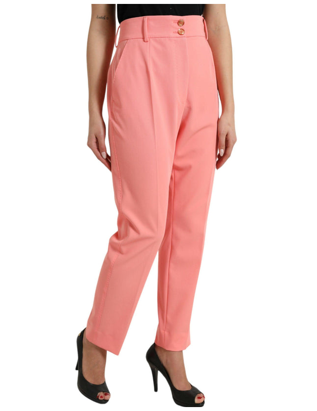 Dolce & Gabbana Pink High Waist Tapered Women Pants - Ellie Belle