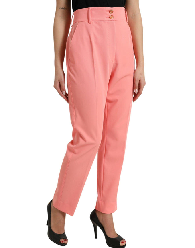 Dolce & Gabbana Pink High Waist Tapered Women Pants - Ellie Belle