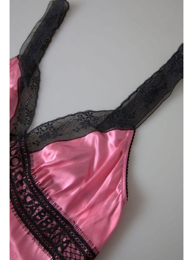 Dolce & Gabbana Pink Lace Silk Sleepwear Camisole Top Underwear - Ellie Belle