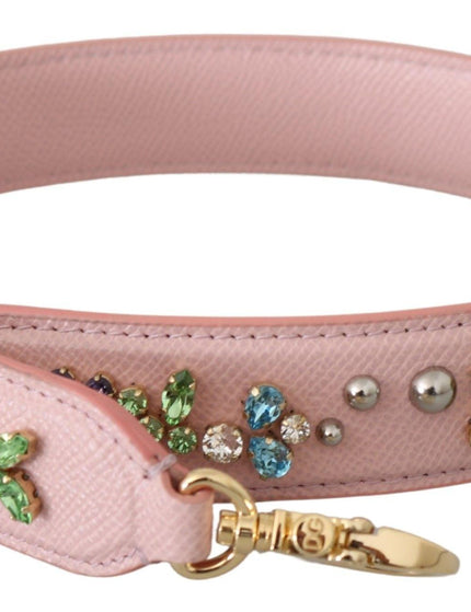 Dolce & Gabbana Pink Leather Crystal Stud Accessory Shoulder Strap - Ellie Belle