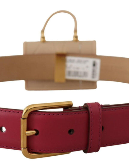 Dolce & Gabbana Pink Leather Devotion Heart Micro Bag Headphones Belt - Ellie Belle