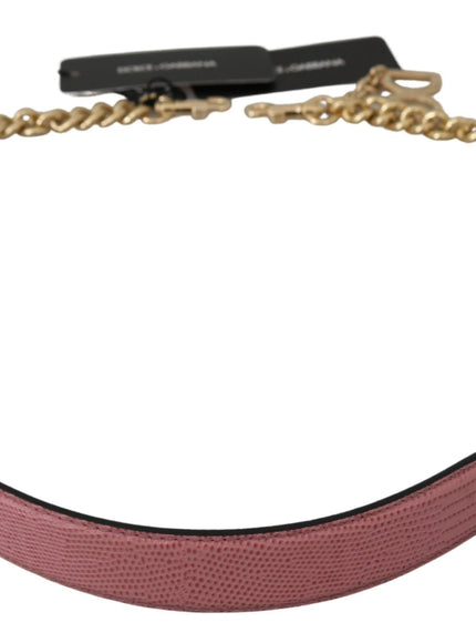 Dolce & Gabbana Pink Leather Gold Chain Accessory Shoulder Strap