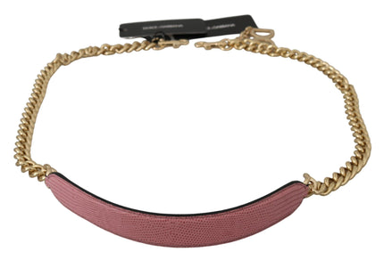 Dolce & Gabbana Pink Leather Gold Chain Accessory Shoulder Strap - Ellie Belle