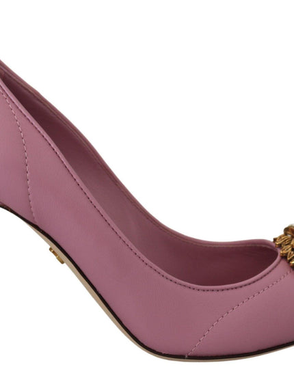 Dolce & Gabbana Pink Leather Heart DEVOTION Heels Pumps Shoes - Ellie Belle