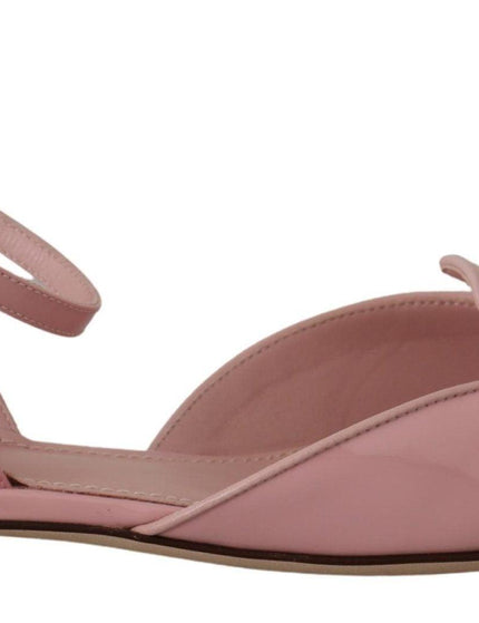 Dolce & Gabbana Pink Leather Slingbacks Crystal Pumps Shoes - Ellie Belle