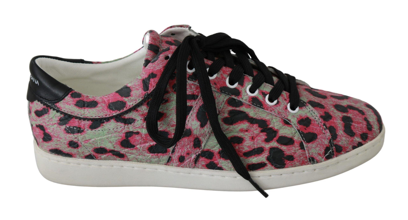 Dolce & Gabbana Pink Leopard Print Training Leather Flat Sneakers - Ellie Belle