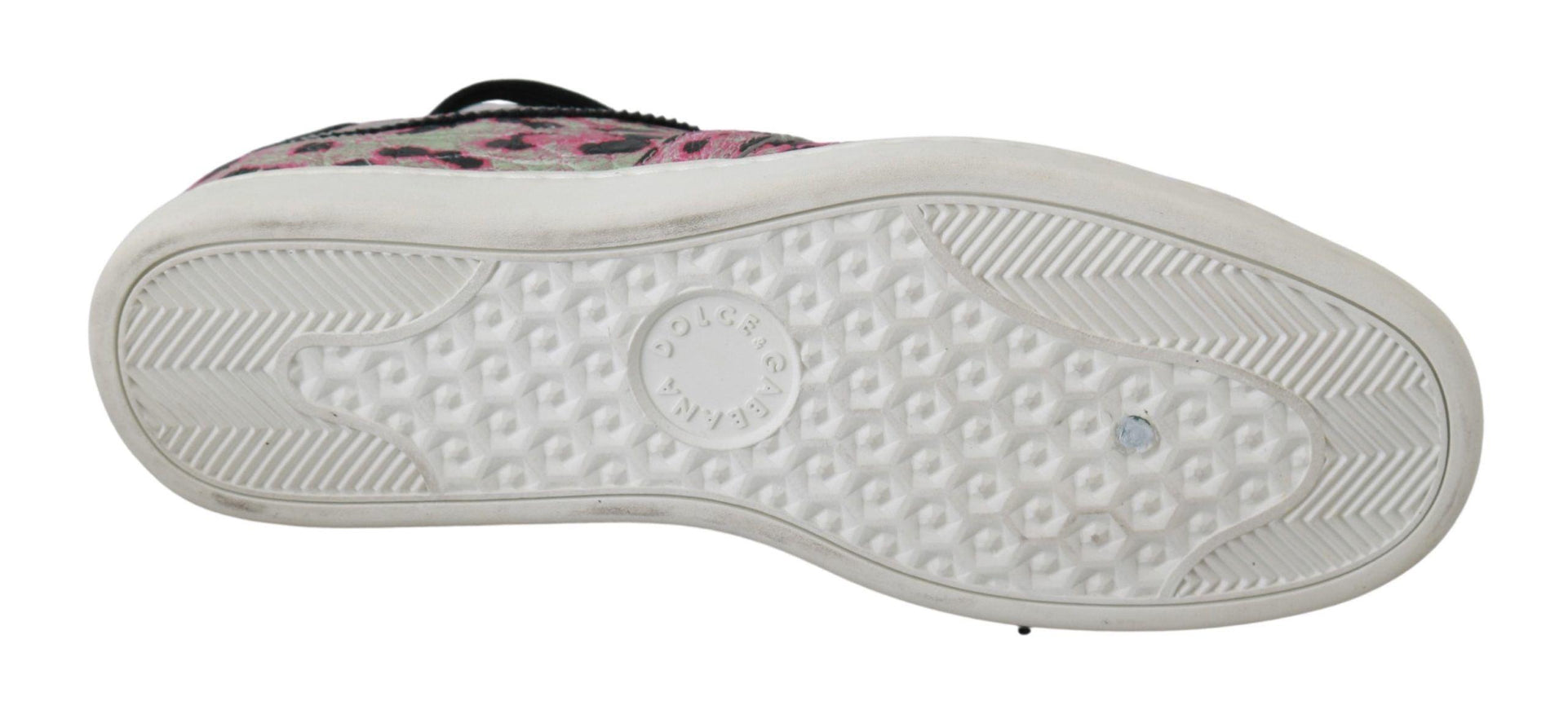 Dolce & Gabbana Pink Leopard Print Training Leather Flat Sneakers - Ellie Belle